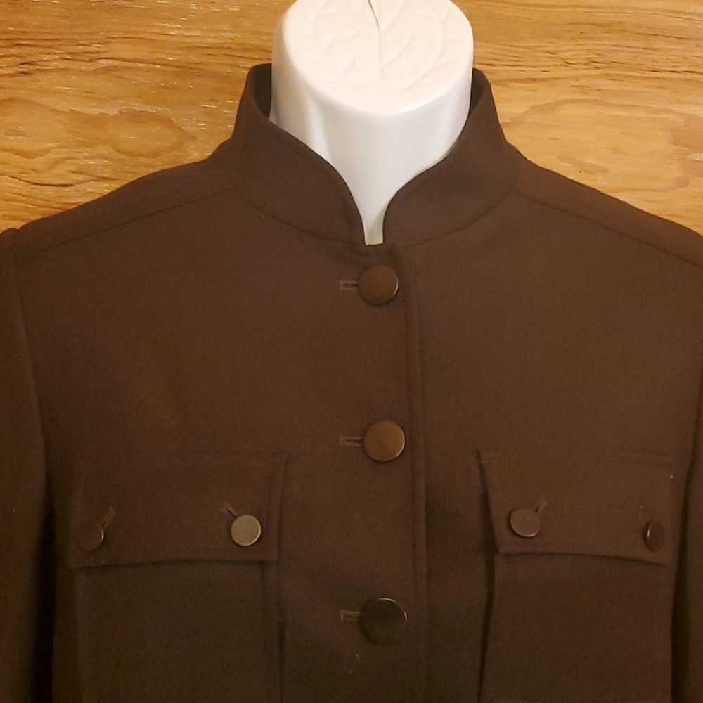NEW Talbots Petites Brown Wool Military Jacket - Picture 2 of 12
